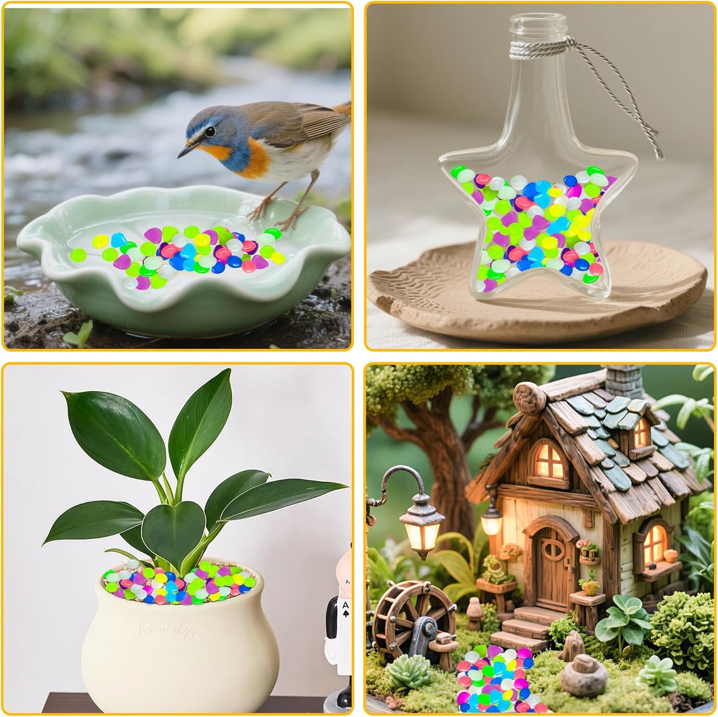 Glow in The Dark Fish Tank Rocks,Glowing Rocks Stones Resin Glow in Dark Pebbles for Outdoor Garden, Fish Tank, Aquarium, Landscaping,Driveway Decoration,Multi 1.4 Lb