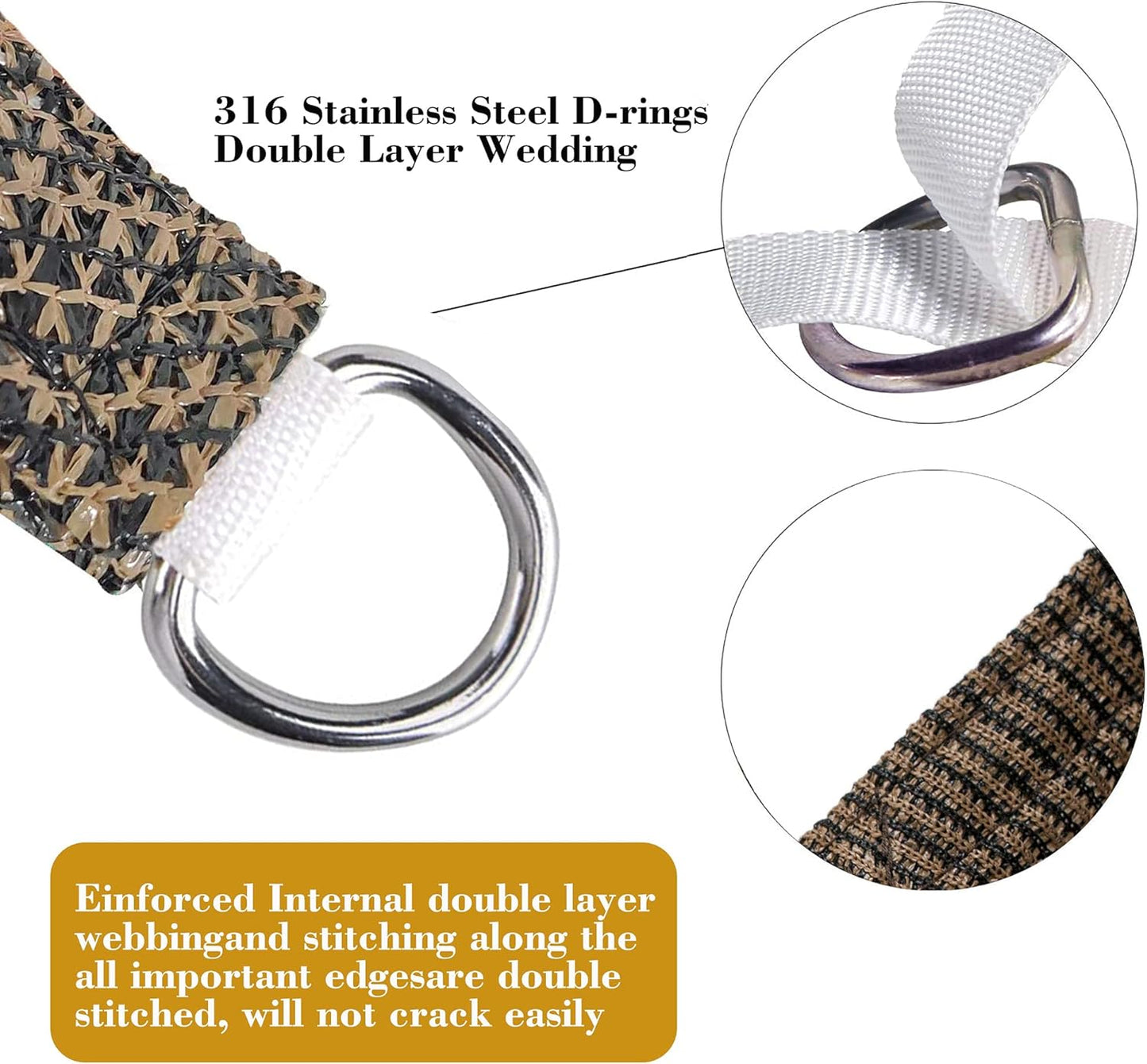 7' x 16' Brown Rectangle Sun Shade Sail SSP1212 Canopy Durable Fabric UV Block Awning,We Make Custom Orders