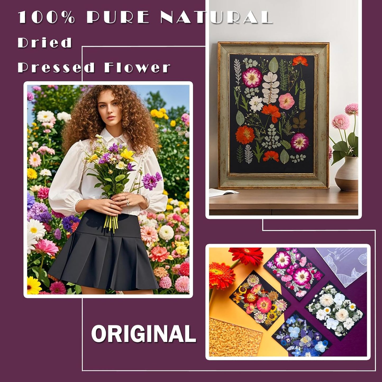 92Pcs Pressed Dried Flowers for Resin, Real Assorted Natural Bulk Dry Floral Leaves for DIY Art Crafts, Epoxy Molds, Jewelry, Soap, Candle Making, Nails Decors