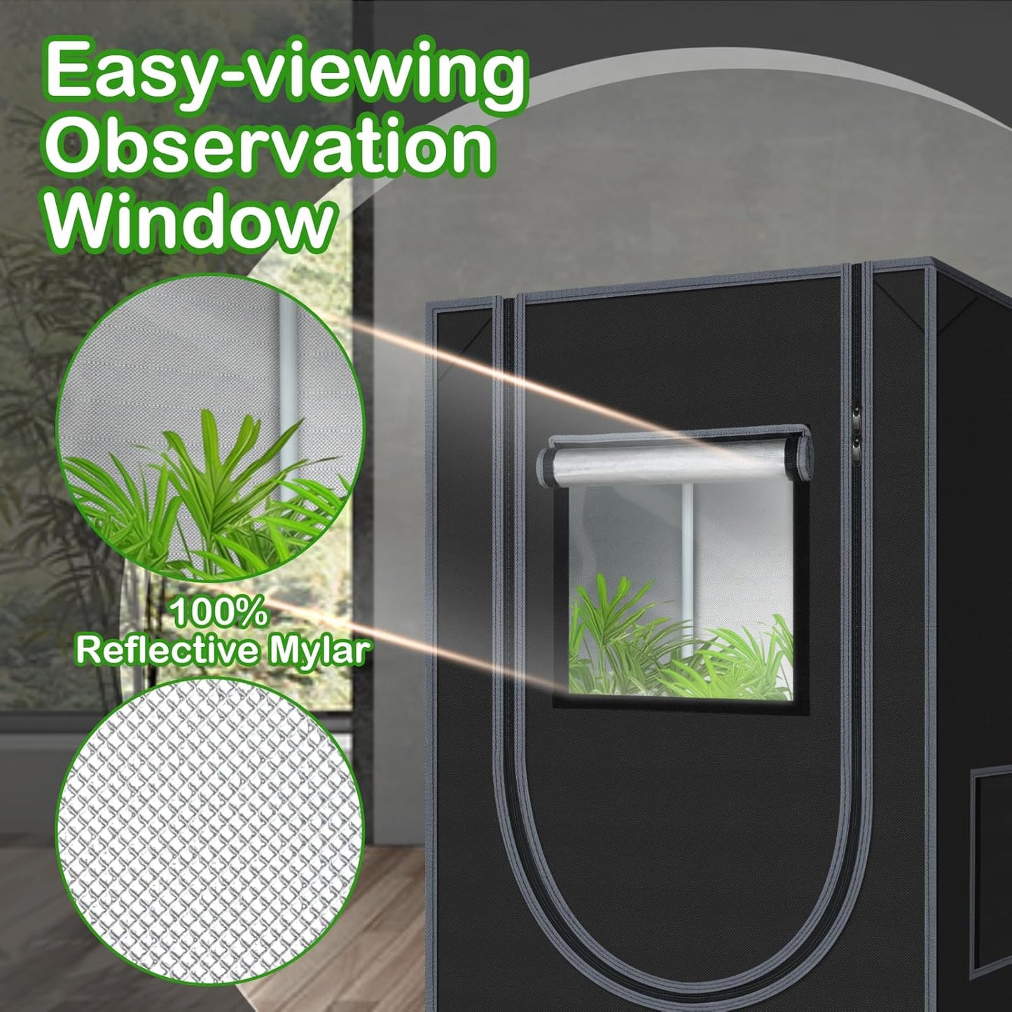 2x2 Grow Tent 24"x24"x36" Grow Tents 600D Mylar Hydroponic Indoor Plants Growing Tent with Floor Tray Grow Room