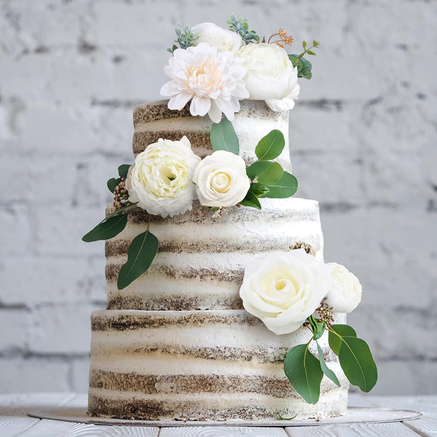 AGIRL Artificial Flowers Combo Fake Flowers Rose Silk Flowers with Stems for DIY Wedding Bouquets Centerpieces Arrangements Table Decor Bridal Baby Shower Party Home Decor (Cream White)