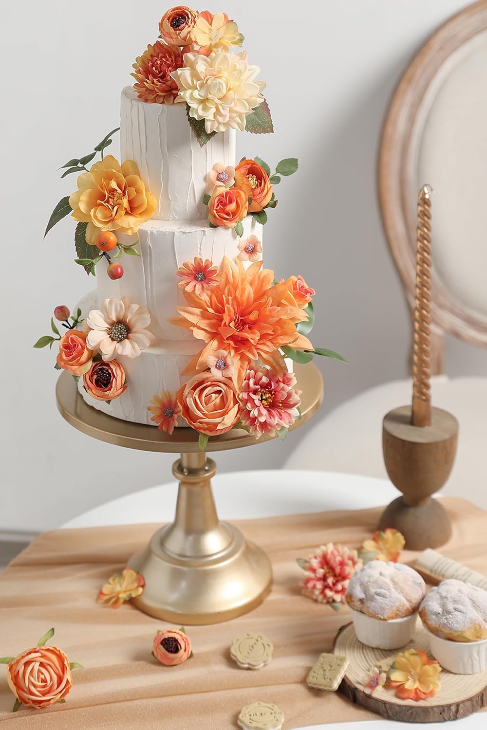 YYHUAWU Faux Flower Heads Mini Artificial Flower Heads Fake Peony Daisy Rose Flowers Multicolor Small Silk Daisy Flower Heads for Craft Garland Wedding Party DIY Home Decoration