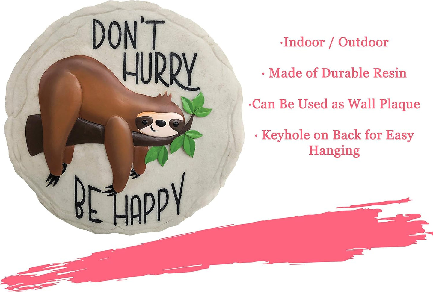 Spoontiques - Garden Décor -Sloth Stepping Stone - Decorative Stone for Garden