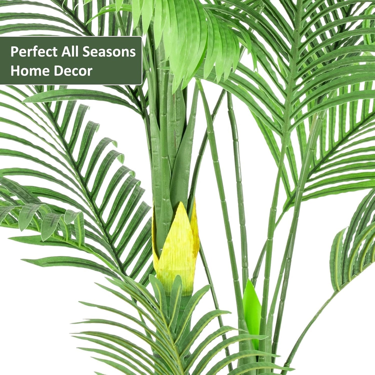 Artificial Fake Palm Tree 9FT 2Pack with White Planter & Free Moss, UV Resistant Artificial Palm Tree for Outdoors, Fake Plants for Poolside Home Room Decor, Faux Plants Outdoor Decor