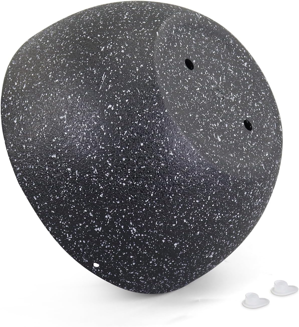 8 inch Small Hanging Planters for Indoor Outdoor Plants, 2 Pack Hanging Flower Plant Pots with Drainage Holes and Chain for Porch, Plastic Hanging Baskets for House Plants, Speckled Black