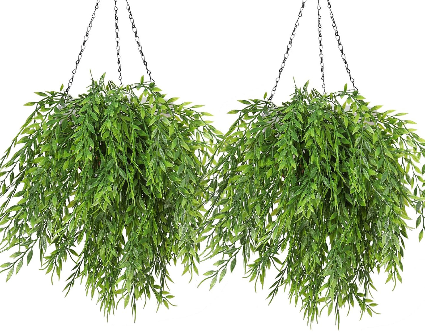 RECUTMS Artificial Weeping Willow 6Pcs,Plastic Leaves Twig Plants Greenery Fake Hanging Ivy Garland UV Resistant for Indoor Outdoor Home Garden Wall Baskets Wedding Party Table Planter Filler Decor