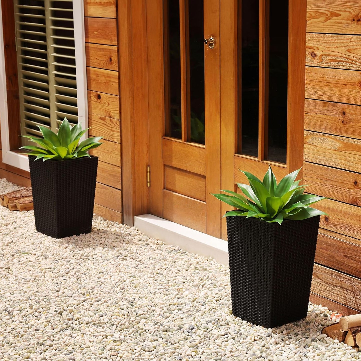 Artificial Plants Outdoor,UV-Resistant Fake Agave Succulent Plant 17 Inch Small Size Faux Succulents Stems for Indoor Realistic & Natural Home Decor Plants for Office Housewarming