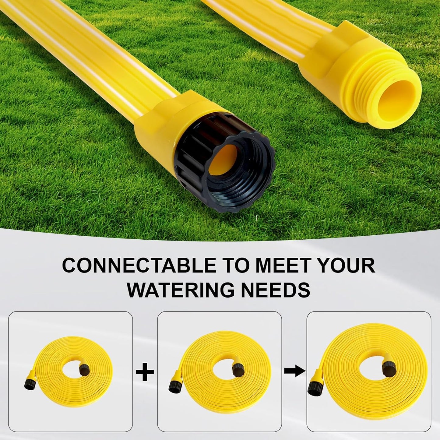 4-Pack Sprinkler Hose with Holes 25 ft – Flexible Sprinkler Soaker Hose for Lawn & Garden, 100 ft Drip Irrigation System, Ideal for Yard Watering & Plant Care (25 ft x 4)