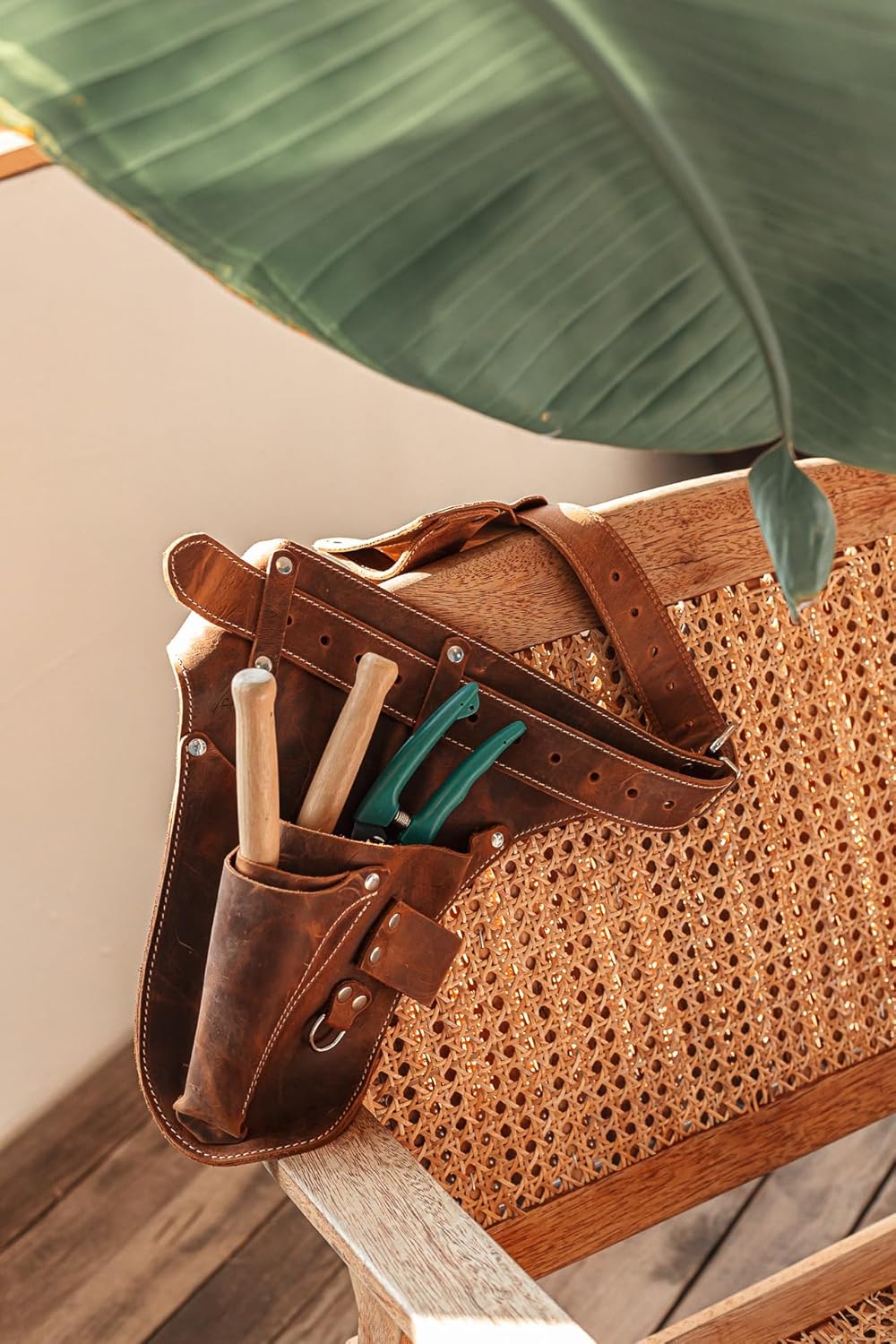 Garden Florist Tool Belt for Men | Leather Tool Belt for Women | Handmade Belt for Gardener, Electrician, and Carpenter | Leather Florist Belt (Brown CrazyHorse) (Brown crazy-horse, one size)