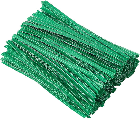 500 Pcs 5" Green Paper Twist Ties, Bread Ties Twisty-Ties for Party Cello Candy Bread Coffee Bags Cake Pops