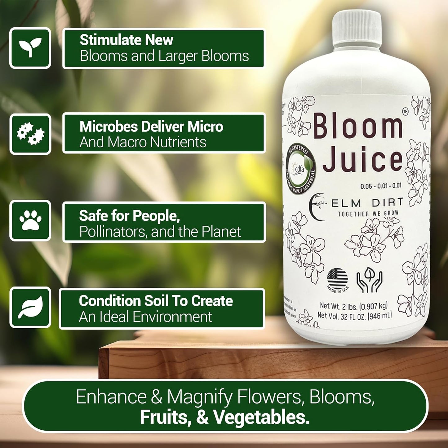 Elm Dirt's Bloom Juice for All Flowering Plants (2.5 gallons)