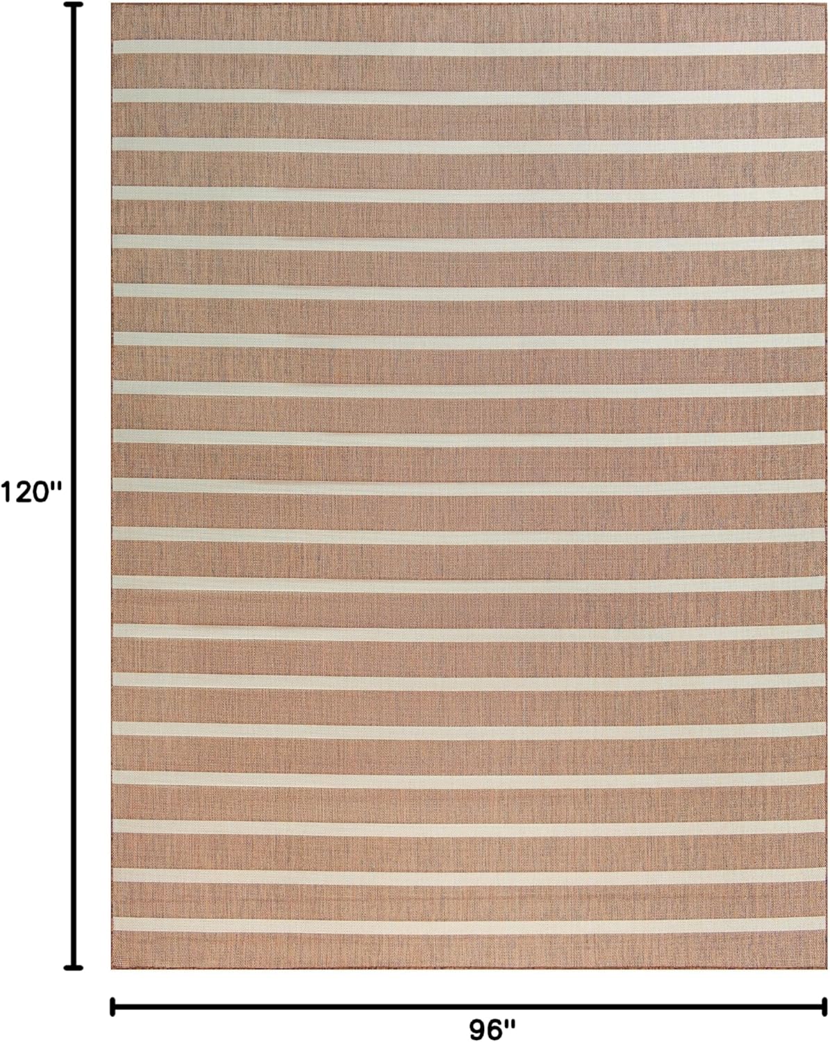 Nourison Home Positano Indoor/Outdoor Jute Ivory 8' x 10' Area Rug, Easy Cleaning, Non Shedding, Bed Room, Living Room, Dining Room, Backyard, Deck, Patio (8x10)