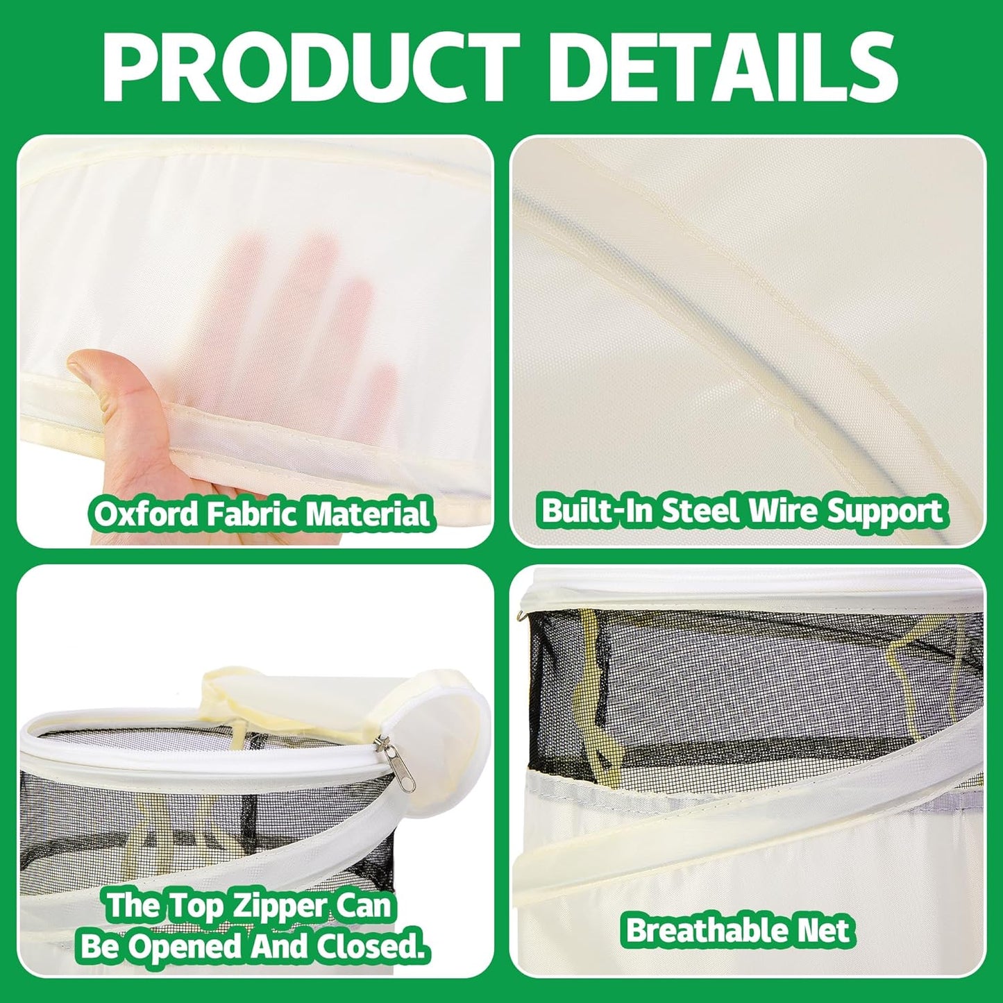 2 Pcs Pop Up Rose Cones for Winter Protection, 20" x 13" x 9" Winter Rose Collars Protective Cover, Freeze Protection Roses Bush Cover for Protecting Against Frost Wind and Animals Eating