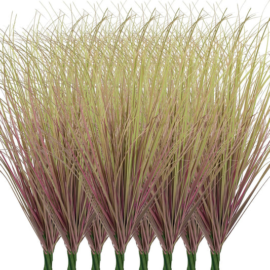 24Pcs Artificial Grass Plants, Faux Shrubs Wheat Grass, Artificial Tall Grass Fake Plants for Outdoor Decor,Artificial Greenery Stems Weed for Room Indoor Home Decor（Light Purple）