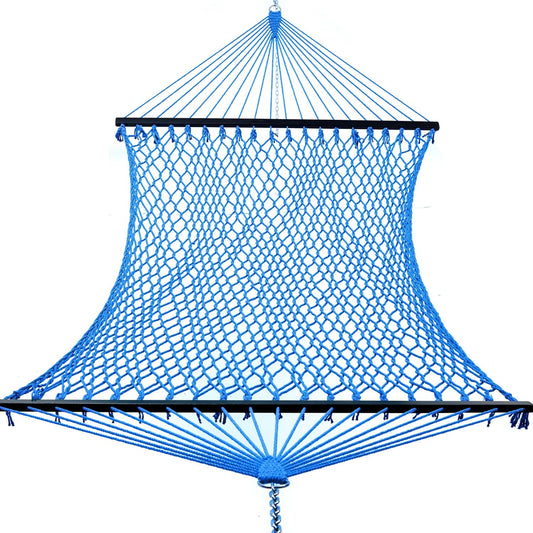 14ft Cotton Rope Hammocks for 2 Person (Blue, Queen)