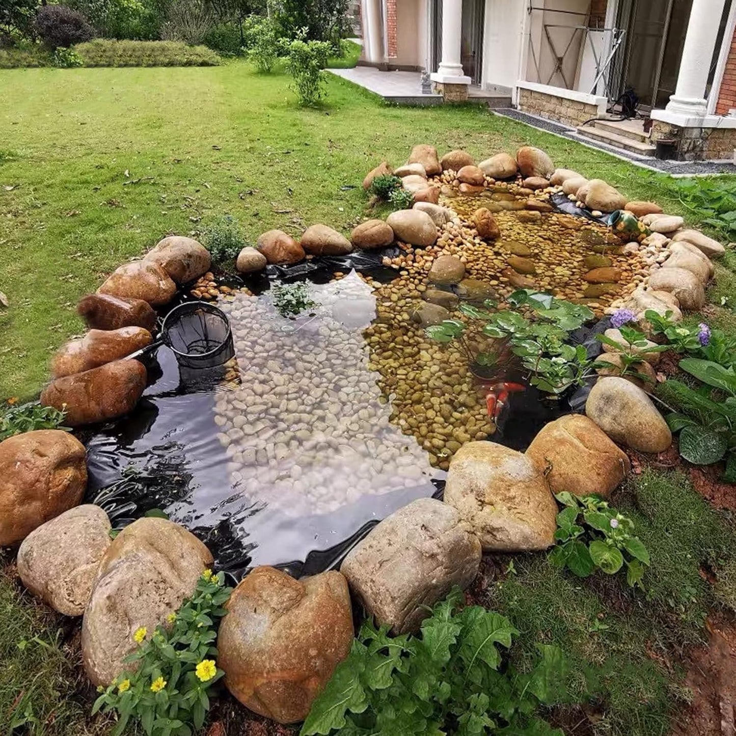 10 x 15 FT Pond Liner, 20 Mil Fish Pond HDPE Liner, Pond Liners for Outdoor Ponds, Koi Ponds, Garden Fountain, Waterfall