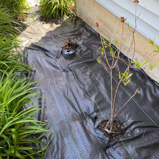 Heavy Duty Weed Barrier, 3.2oz Black Weed Blocker Fabric, Garden Fabric Weed Barrier, Weed Control Fabric Ground Cover, Landscape Fabric for Road, Gardening Mat (3FT*300FT)