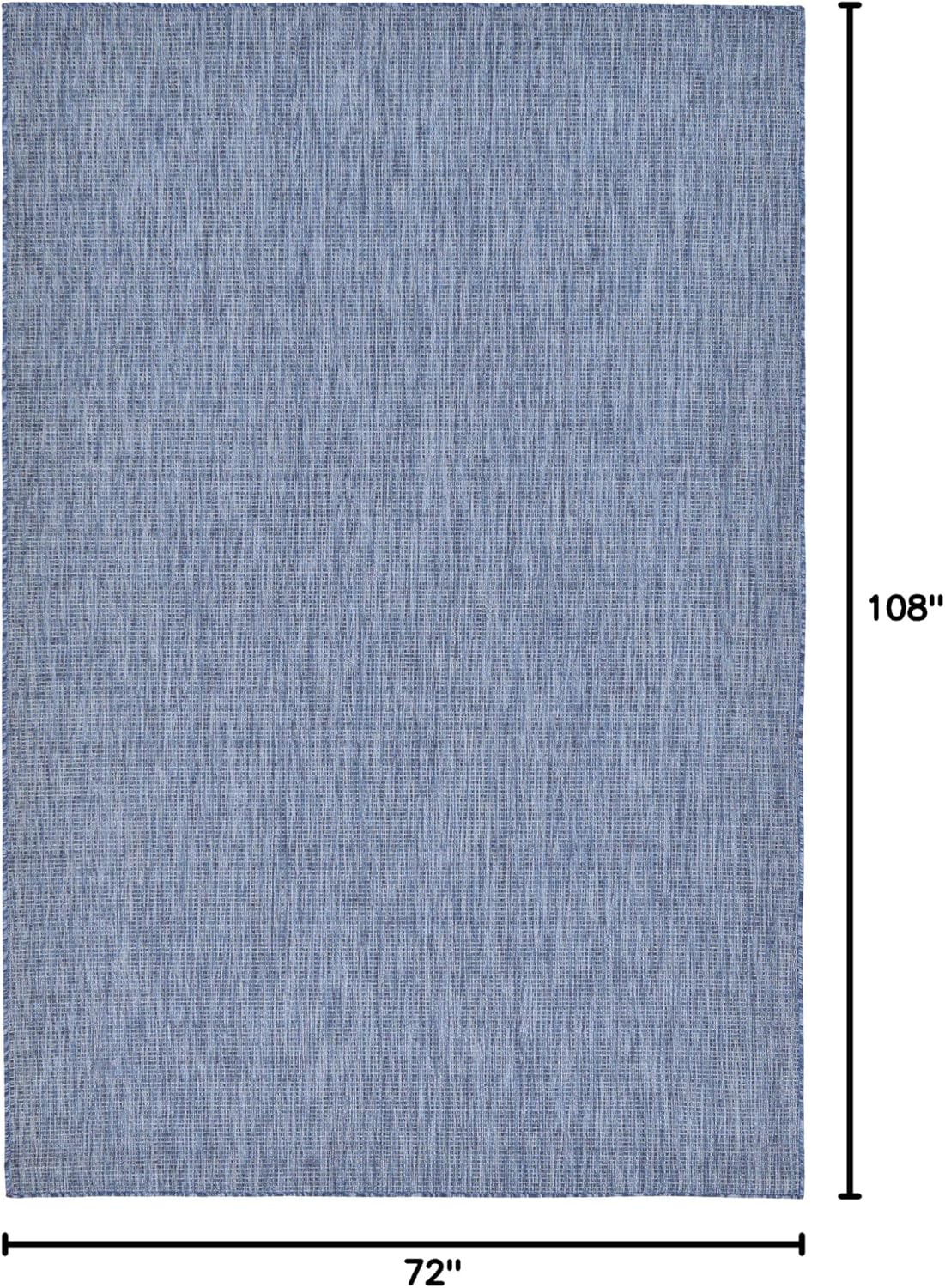 Unique Loom Collection Casual Transitional Solid Heathered Indoor/Outdoor Flatweave Area Rug (6' 1" x 9' Rectangle, Blue/Navy Blue)