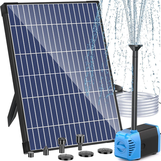 Antfraer Solar Water Pump, 12W Solar Powered Water Pump with Water Shortage Protection, 160GPH Solar Pond Pump with 6.6FT Clear Tubing, 17Ft Cord Length for Pond, Fish Tank, Waterfall, Garden