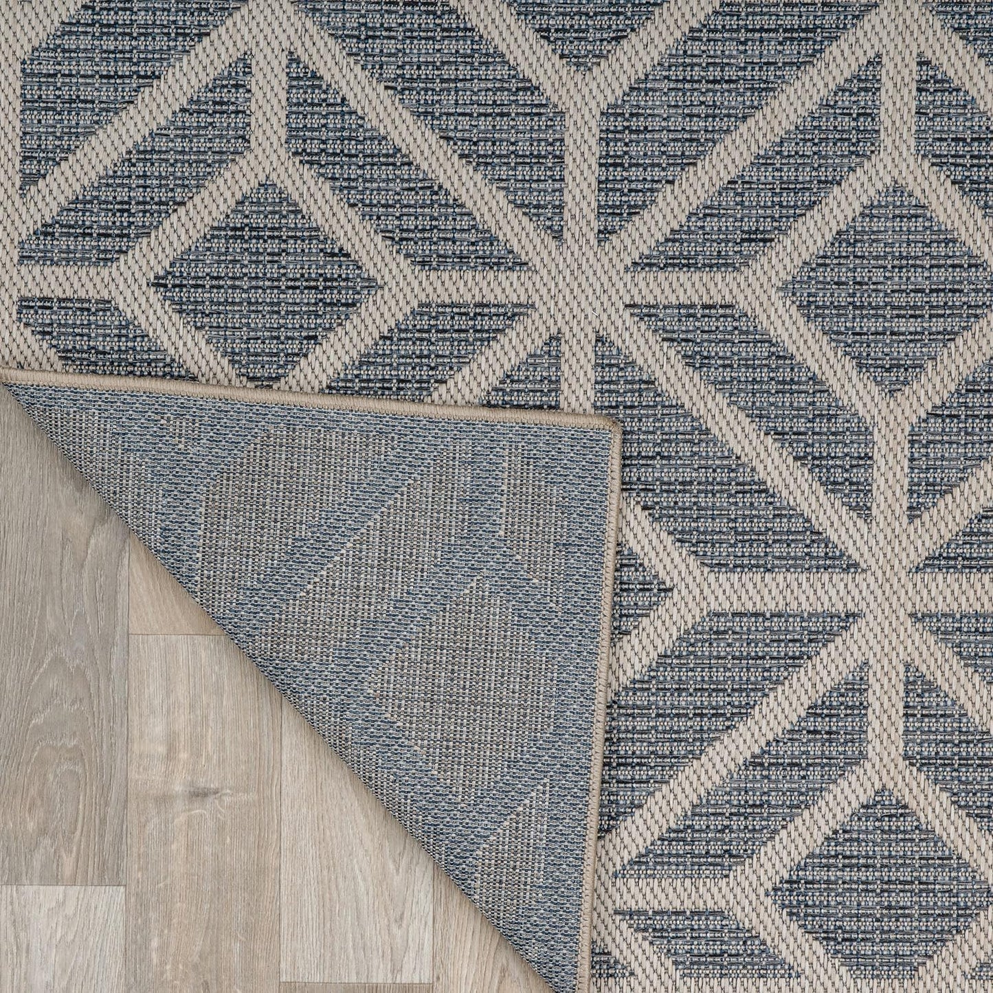 Rugshop Contemporary Geometric Indoor/Outdoor Area Rug 2' 3" X 4' Blue