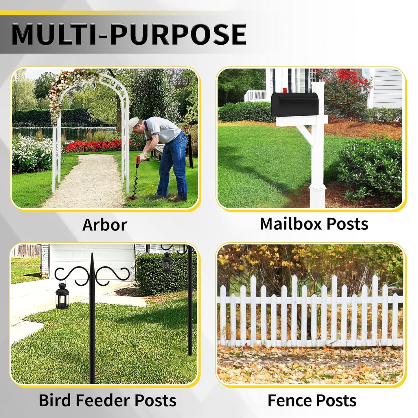 3" x 24" Garden Auger Drill Bit for Planting and Post Hole Digging - Upgraded Spiral Design, Solid Shaft - Hex Driver Drill Compatible