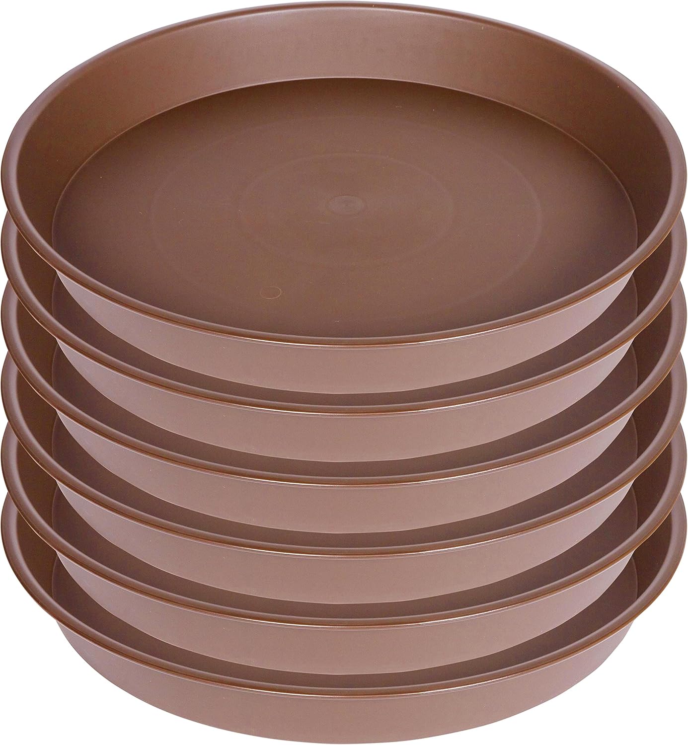 6 Pack of 10 inch Plant Saucer, Heavy Duty Plastic Plant Saucer 10 inch Round, Plant Tray for Pots, Flower Plant Saucers for Indoors, Plant Trays for Planter 8"/9"/10" (10", Chocolate)
