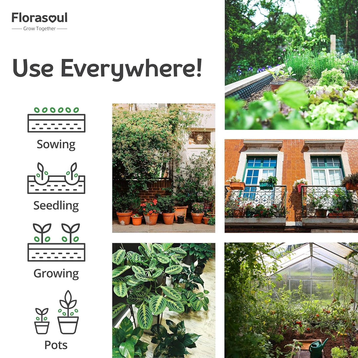 Florasoul® Organic Fertilizer Slow-Release, Vegan Plant Food for Self-Sufficient Gardeners! All-Purpose, Nutrient-Rich Granules - Thriving Vegetables, Herbs, Flowers, Soil – Eco-Friendly & Pet-Safe