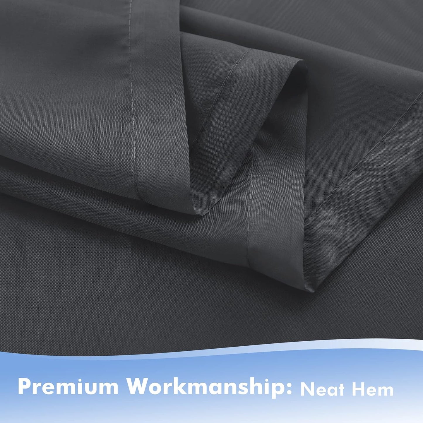 HolidayIdeas Outdoor Sheer Curtains for Patio Waterproof, 2 Panels - 54 x 120 Inch - Grey Light Filtering Voile Outside Curtains Grommet Drapes for Front Porch, Gazebo, Pergola, Backyard