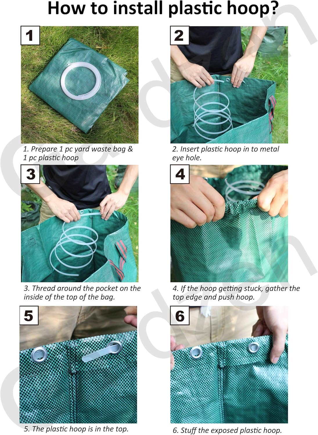 Gardzen Large Leaf Scoop Hand Rakes, Debris and Yard Waste Removal, Comes with 72 Gallon Garden Bag, Work Gloves, Protective Pads