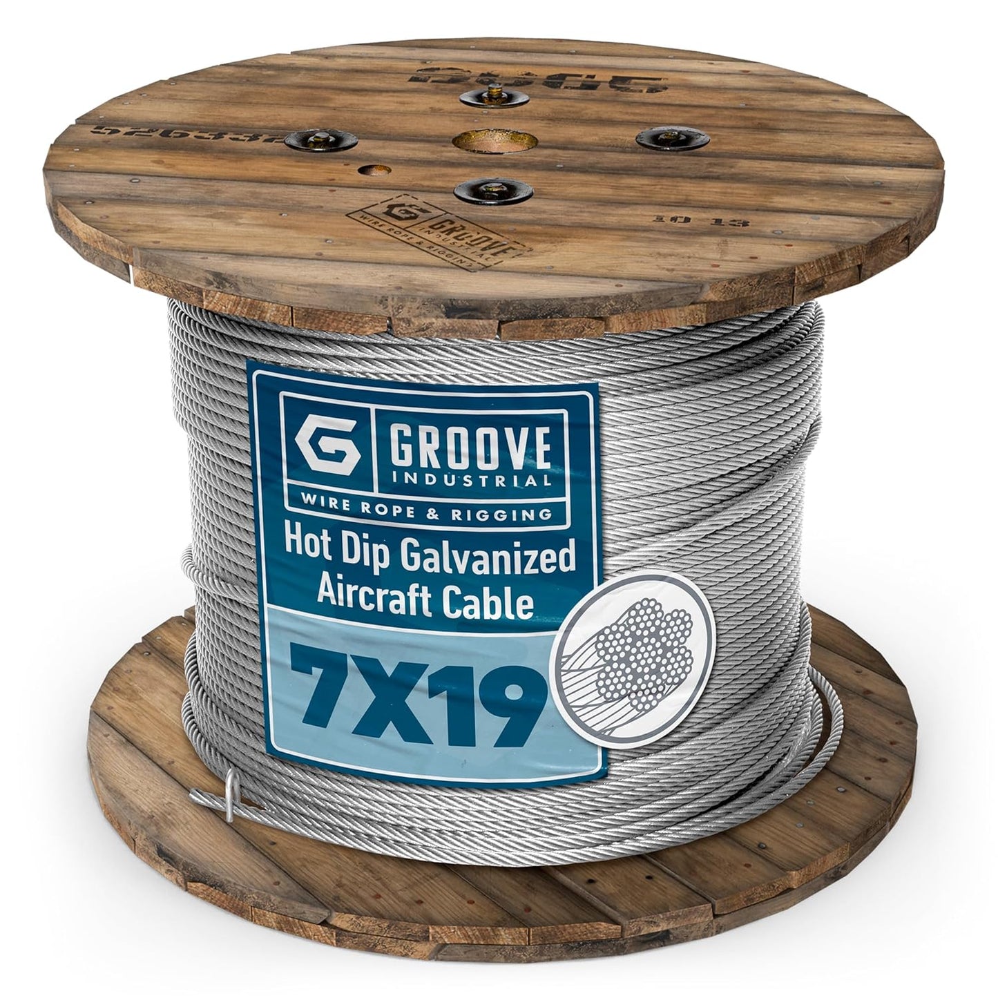 3/16’’ 7x19 Hot Dip Galvanized Aircraft Cable – Steel Wire Rope - 700 Feet