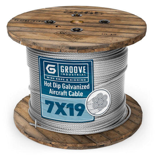 3/16’’ 7x19 Hot Dip Galvanized Aircraft Cable – Steel Wire Rope - 700 Feet