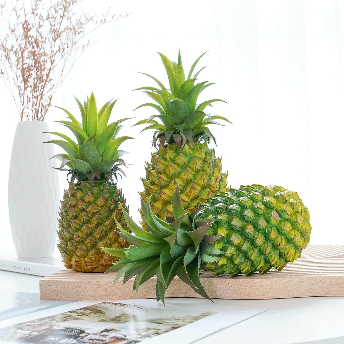 QIRMIZI Artificial Pineapple -Simulated Fruit Decoration, Lifelike Fake Fruit Model, Perfect for Home Decor, Kitchen, Party & Photography Prop – Realistic & Eco-Friendly,Green Large
