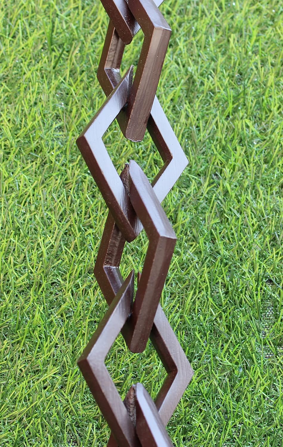 KAM Home Diamond Links Rain Chain with Installation Kit (Brown, 8.5)