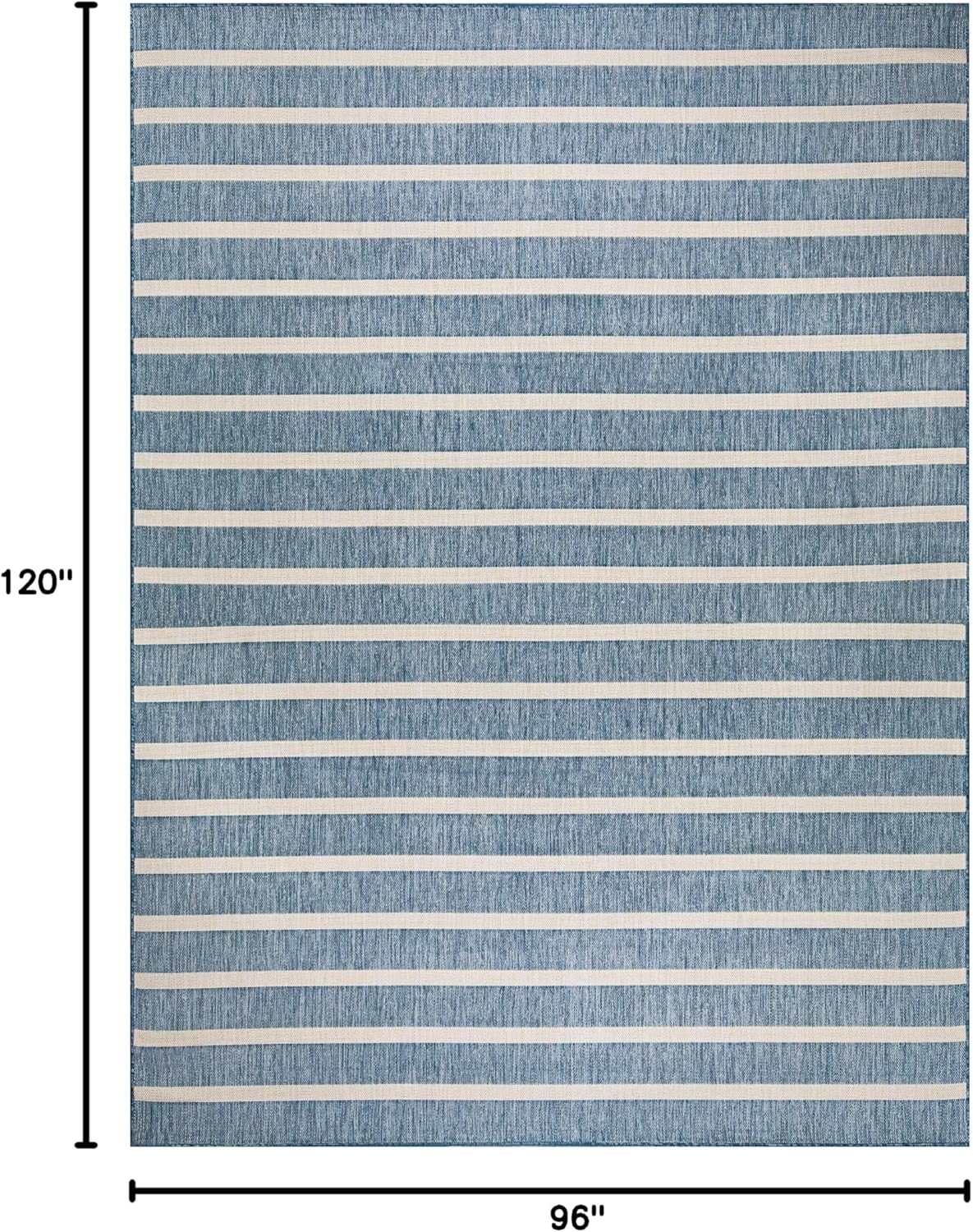 Nourison Home Positano Indoor/Outdoor Navy Ivory 8' x 10' Area Rug, Easy Cleaning, Non Shedding, Bed Room, Living Room, Dining Room, Backyard, Deck, Patio (8x10)