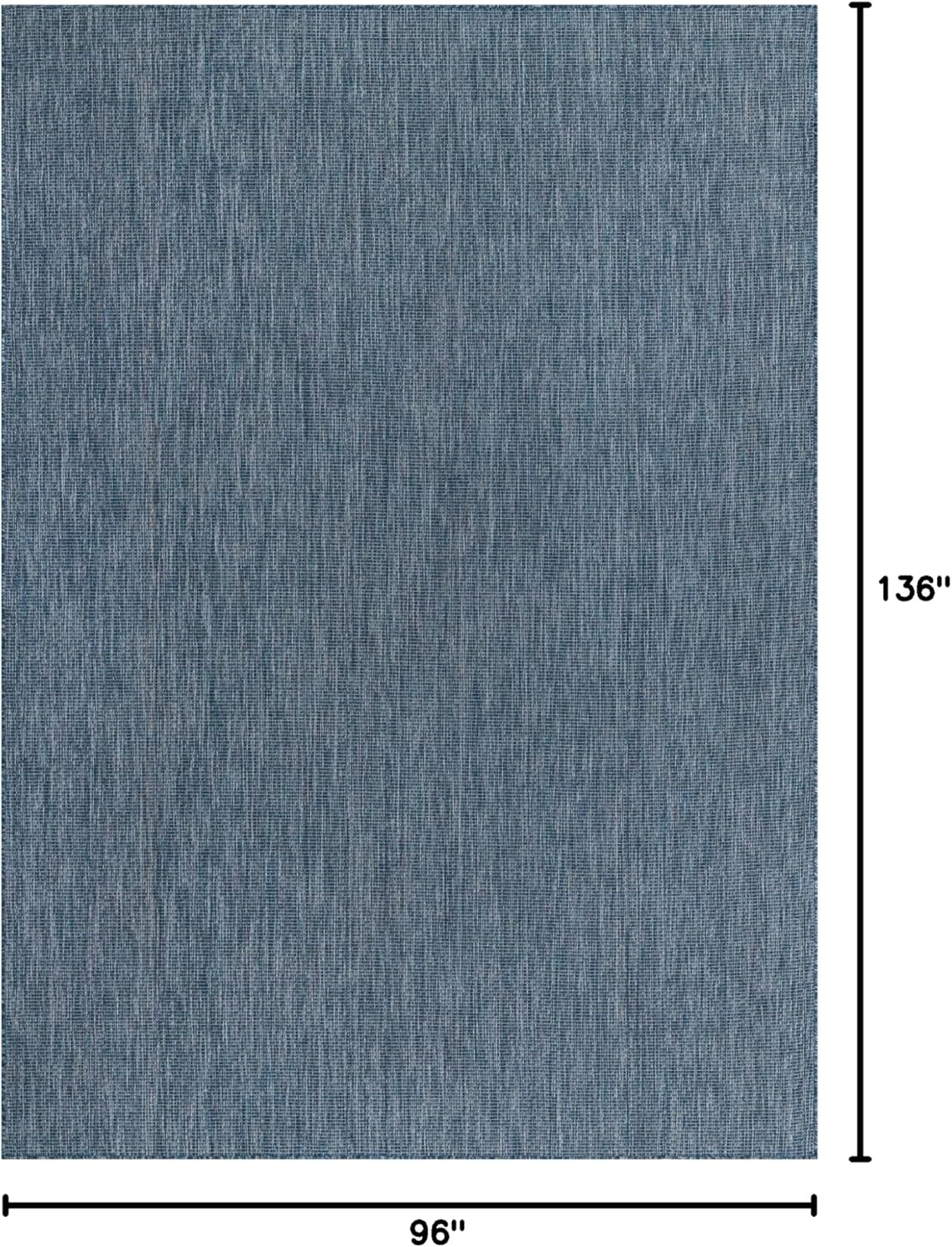 Unique Loom Collection Casual Transitional Solid Heathered Indoor/Outdoor Flatweave Area Rug (8' x 11' 4" Rectangle, Blue/Navy Blue)