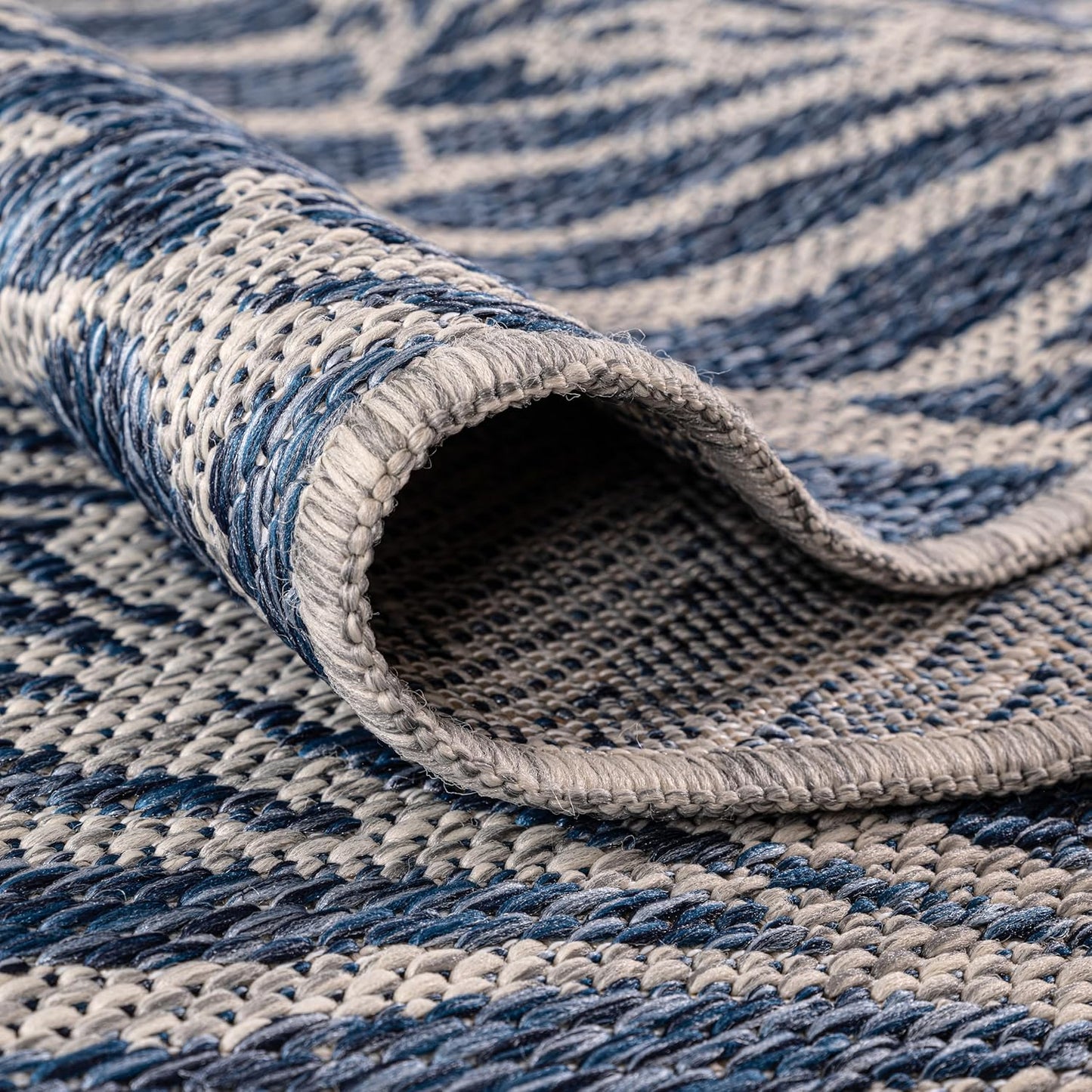 Keen Home Design Terrace Outdoor Round Rug - 5ft Round Washable Indoor/Outdoor Rug for Patio, Kitchen, Balcony, Beach, Garden, Deck and Porch, Size: 5'3" Round