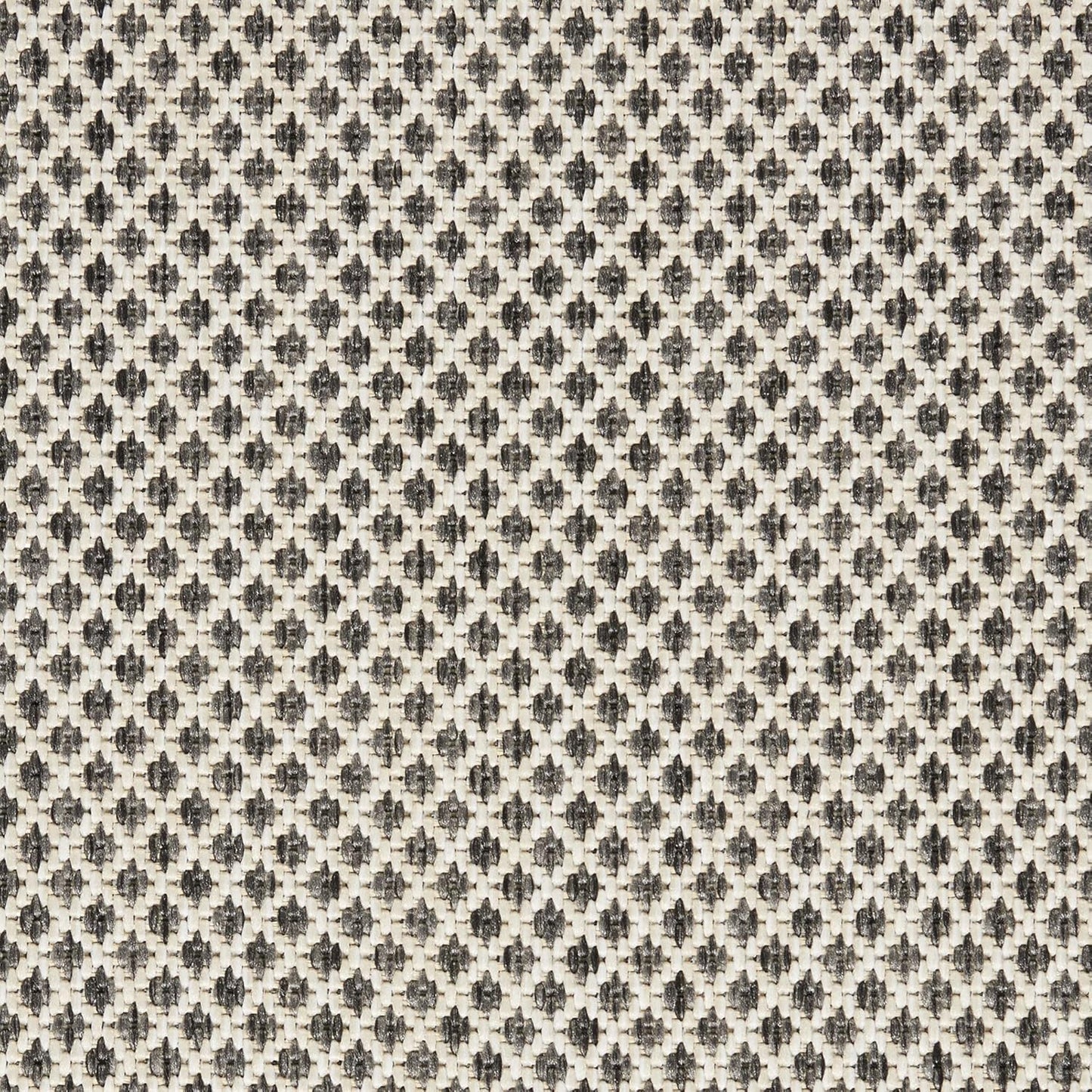 Nourison Home Courtyard 8' Runner Ivory Charcoal Fabric Modern Area Rug (8' Runner)