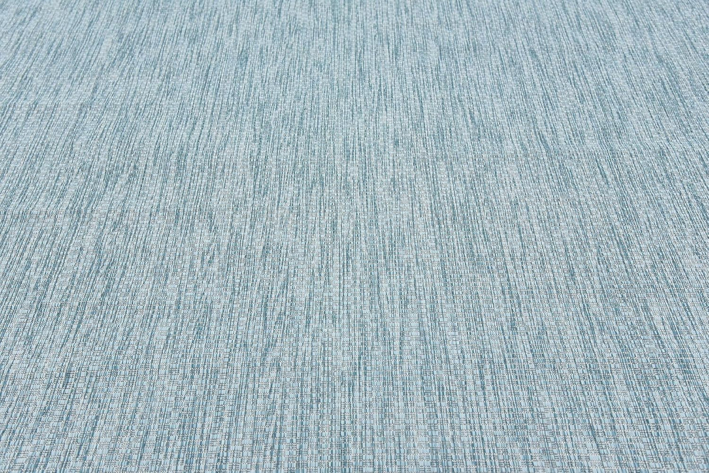 Unique Loom Collection Casual Transitional Solid Heathered Indoor/Outdoor Flatweave Area Rug (9' x 12' Rectangle, Aquamarine/Ivory)