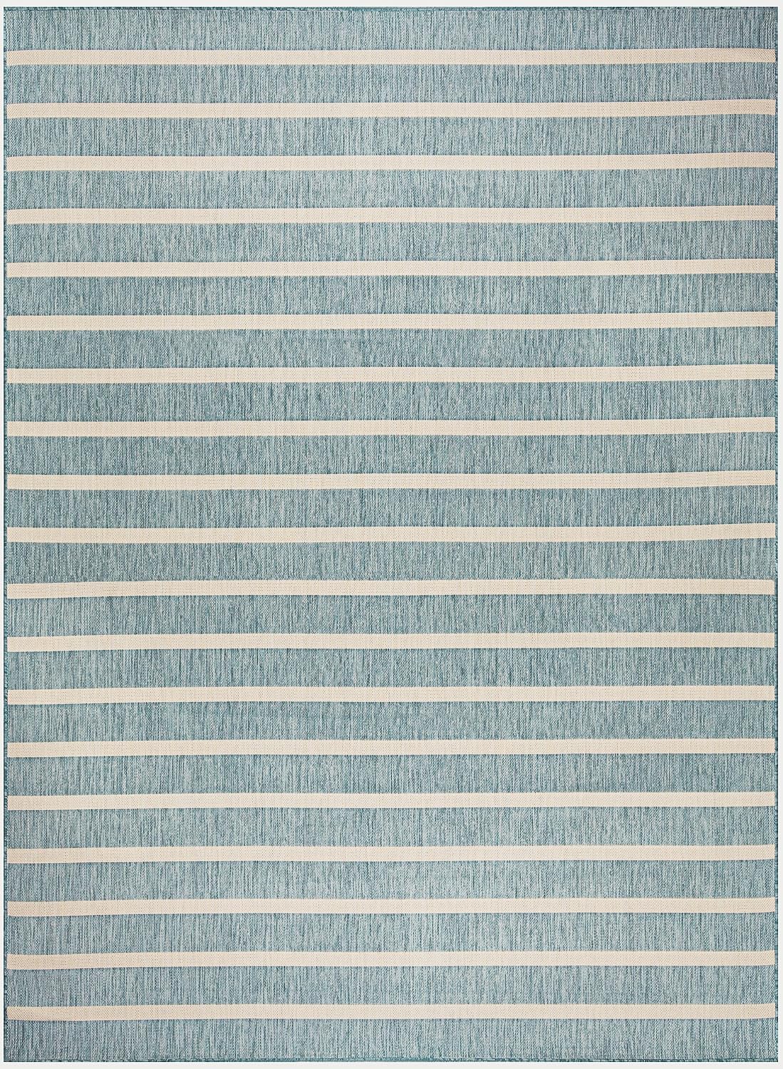 Nourison Home Positano 9' x 12' Fabric Aqua Ivory Area Rug