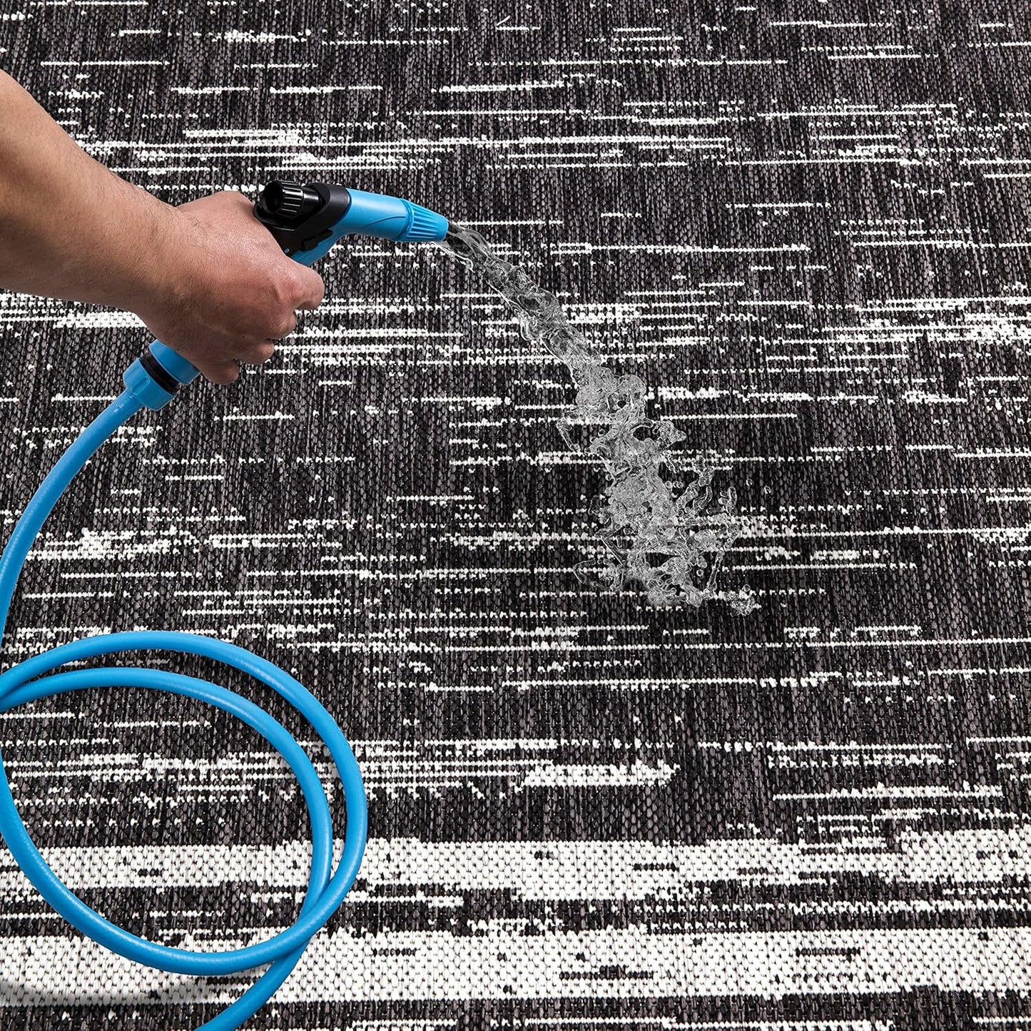 Keen Home Design Outdoor Rug - 8x10 Washable Indoor/Outdoor Rug for Patio, Balcony, Kitchen, Garden, Beach, Deck and Porch. Size: 7'9" x 10'2"