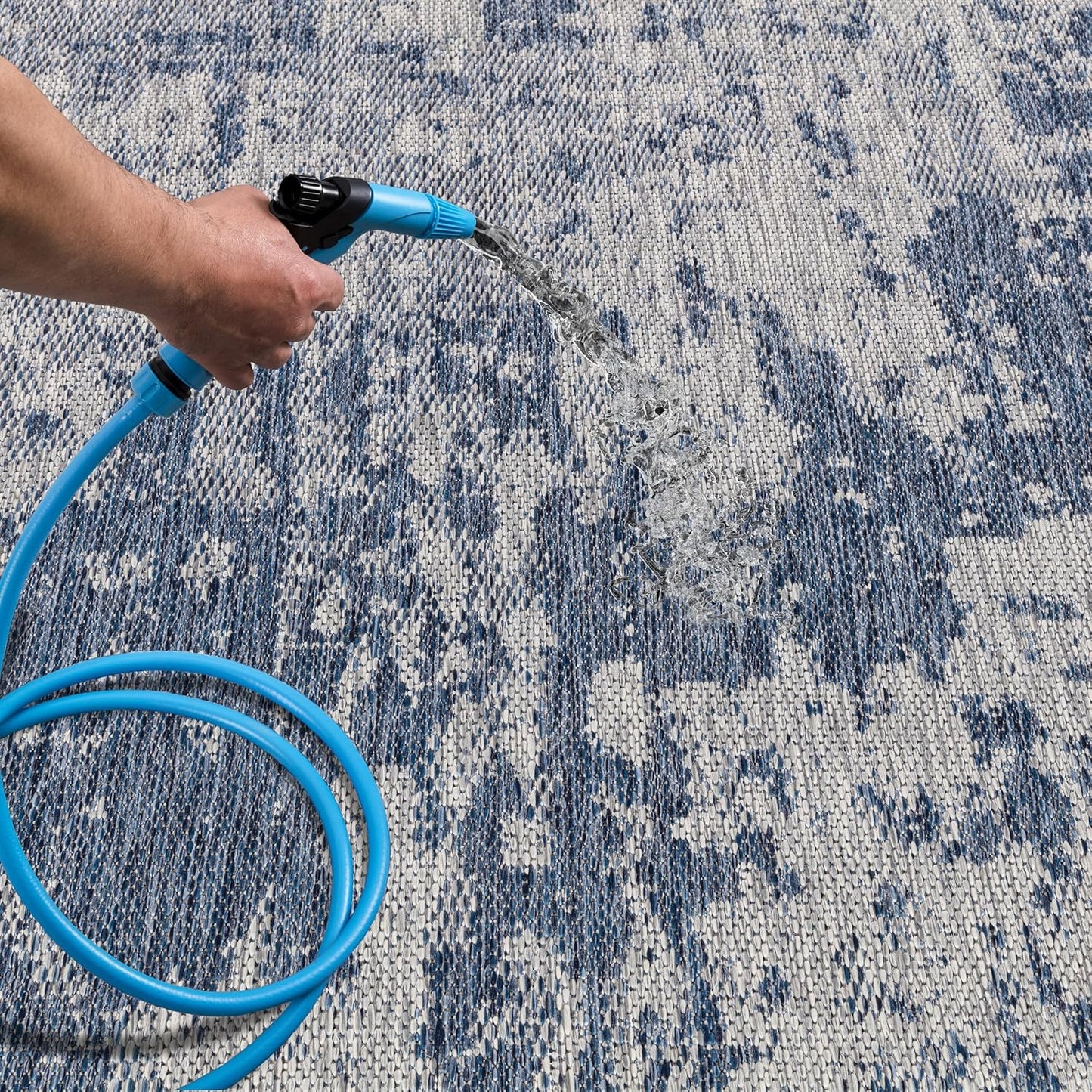 Keen Home Design Terrace Outdoor Area Rug - 6x9 Washable Indoor/Outdoor Rug for Patio, Kitchen, Balcony, Beach, Garden, Deck and Porch, Size: 6'x8'10"