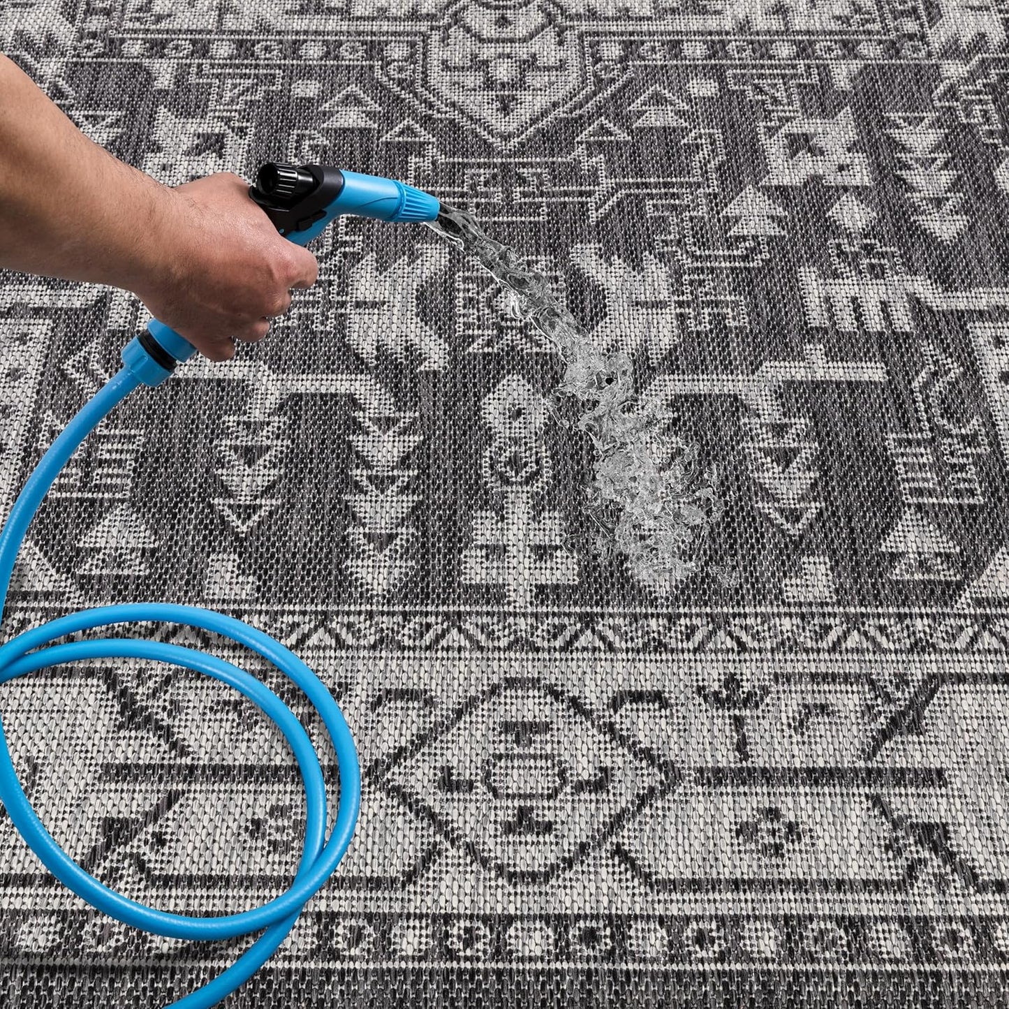 Keen Home Design Terrace Outdoor Area Rug - 10x14 Washable Indoor/Outdoor Rug for Patio, Kitchen, Balcony, Beach, Garden, Deck and Porch, Size: 10'x14'