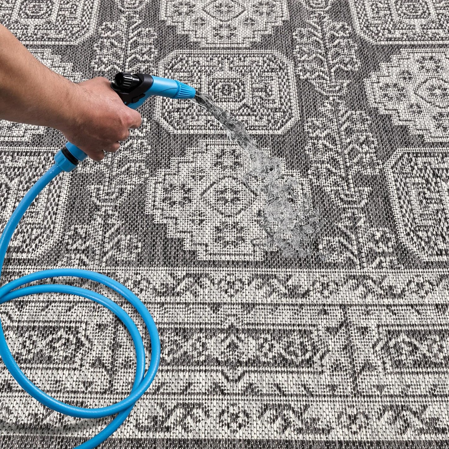 Keen Home Design Terrace Outdoor Area Rug - 9x12 Washable Indoor/Outdoor Rug for Patio, Kitchen, Balcony, Beach, Garden, Deck and Porch, Size: 8'10"x12'