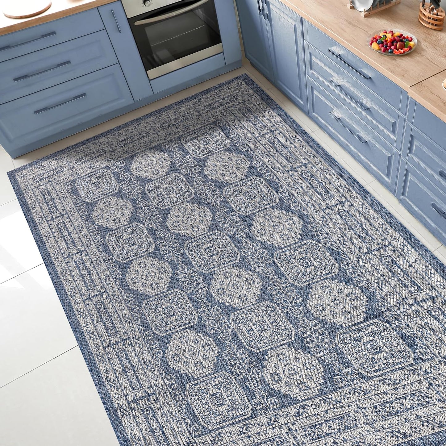 Keen Home Design Terrace Outdoor Area Rug - 4x6 Washable Indoor/Outdoor Rug for Patio, Kitchen, Balcony, Beach, Garden, Deck and Porch, Size: 3'10"x5'7"