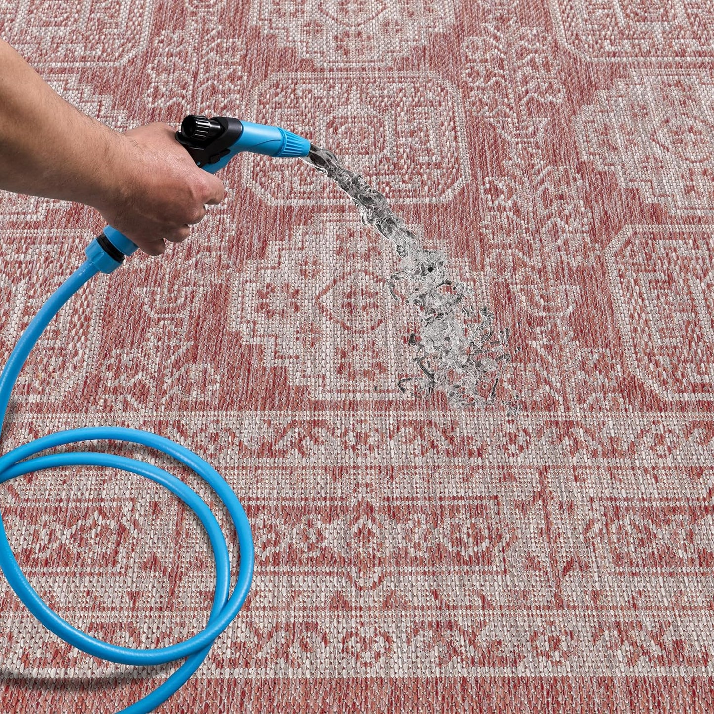 Keen Home Design Terrace Outdoor Area Rug - 6x9 Washable Indoor/Outdoor Rug for Patio, Kitchen, Balcony, Beach, Garden, Deck and Porch, Size: 6'x8'10"